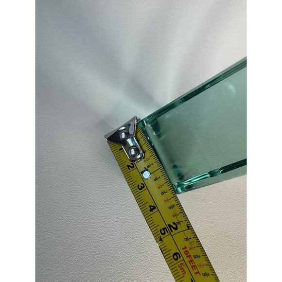 Solid Glass Obelisk Crystal Sculpture Aqua Green 7.5” Tall Sacred Geometry - Picture 11 of 11